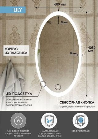 Зеркало Continent Lily ЗЛП494 60х110 подвесное