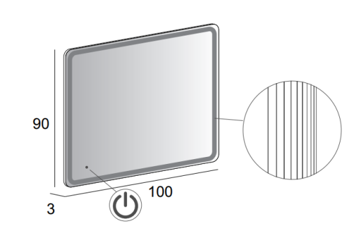 Зеркало с подсветкой Cezares 44996 100х90 подвесное - фото 5