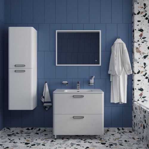 Тумба с раковиной Iddis Brick BRI80WFi95K 80х50 напольная цвет белый - фото 5