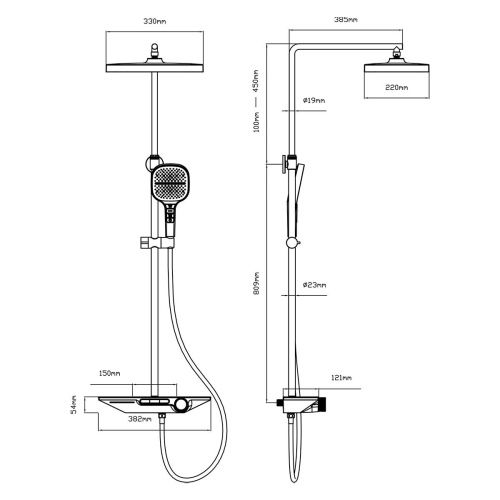 Душевая стойка Vincea VSFS-411GM настенная цвет вороненая сталь - фото 3