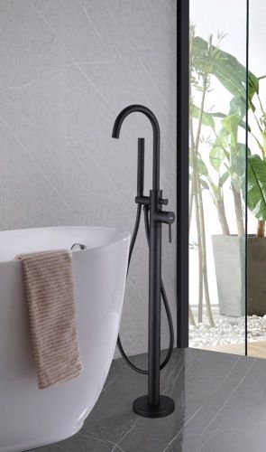 Смеситель Abber Wasser Kreis AF8115B напольный черный - фото 2