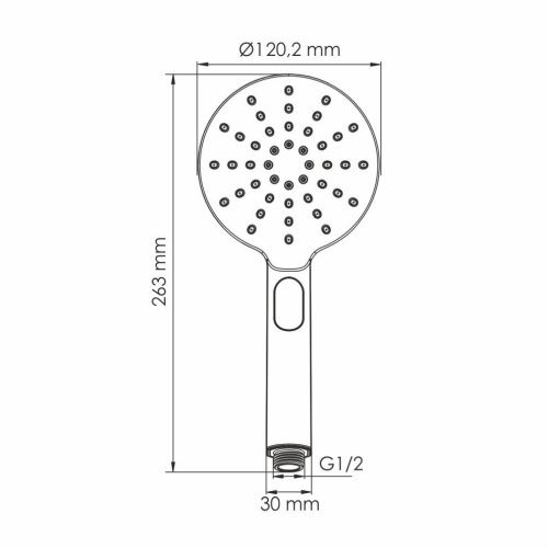 Душевая лейка Wasserkraft A339 цвет черный - фото 2