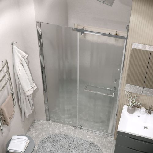 Душевая дверь Grossman Pragma 100.K33.03.120.10.02 120х195 стекло текстурное профиль хром - фото 5