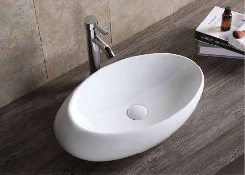 Раковина из сантехнического фарфора Cerutti SPA CR0058B 60х40 накладная цвет белый без отверстий под смеситель