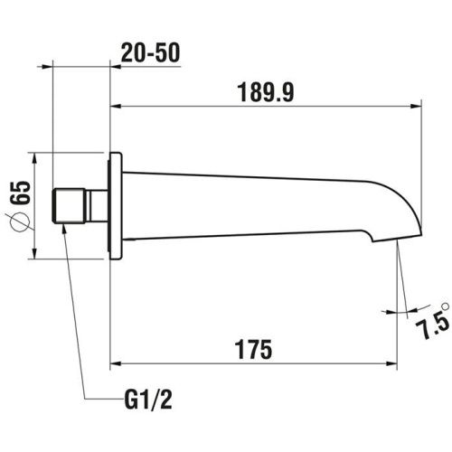 Излив Laufen I Balocchi HF901771100000 настенный хром - фото 2