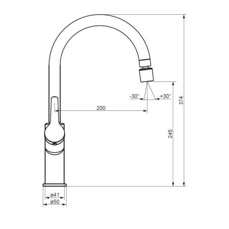 Смеситель для кухни Damixa Eclipse 310722300 на мойку черный
