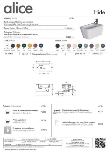 Биде подвесное Alice Hide 31220101 цвет белый - фото 5