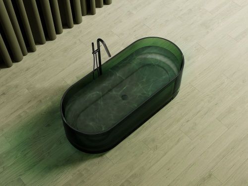 Ванна из полиэфирной смолы Abber Kristall AT9708Emerald 170х75 отдельностоящая овальная - фото 4