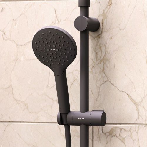 Комплект душевого уголка с душевой системой и аксессуарами Am.Pm Gem S WK93ER стекло прозрачное профиль черный без поддона - фото 5