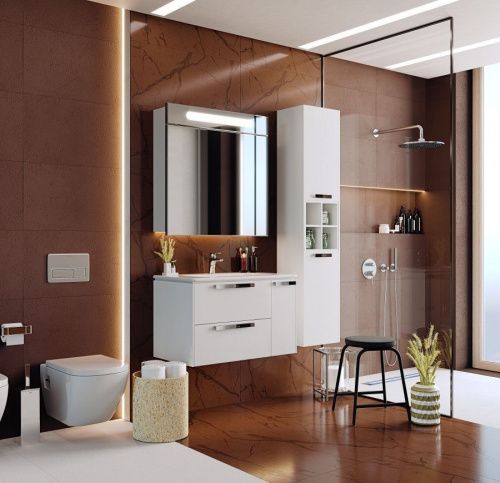 Шкаф-пенал Roca Lago 7857297806 40х170 подвесной цвет белый - фото 5