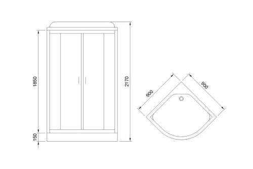 Душевая кабина Royal Bath НК RB90HK5-WT 90х90 четверть круга с крышей ориентация универсальная - фото 4