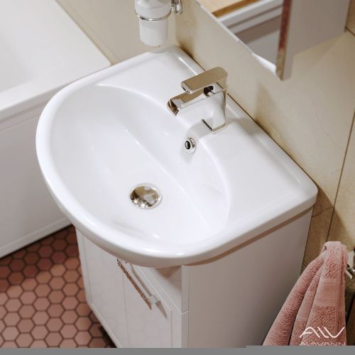 Тумба с раковиной Alavann Vittoria ALV1012000 50х40 напольная цвет белый - фото 3