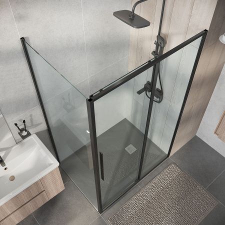 Душевой уголок Niagara Nova NG-34-13AGR-A100GR-34 130х100 стекло прозрачное профиль графит без поддона