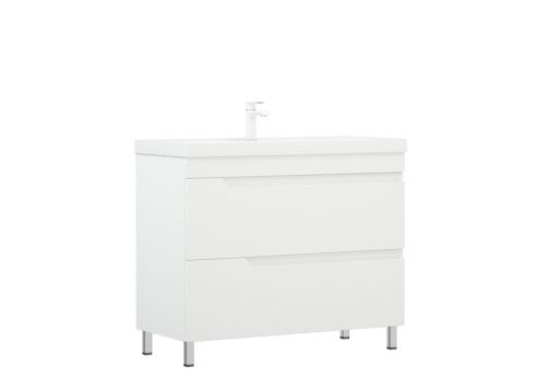 Тумба под раковину Corozo Юрма SD-00001634 100х40 напольная цвет белый - фото 4