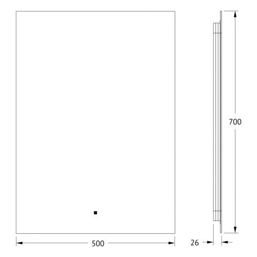 Зеркало с подсветкой Defesto GLOW DF 2514R 50х70 подвесное - фото 2