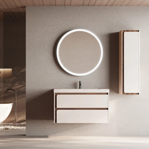 Тумба под раковину Visobath Indico 76819/Cotton-Valenti 100х50 подвесная цвет бежевый - фото 3