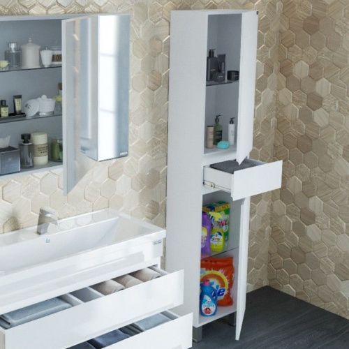 Шкаф-пенал СанТа Марс 700165 40х180 напольный цвет белый - фото 2