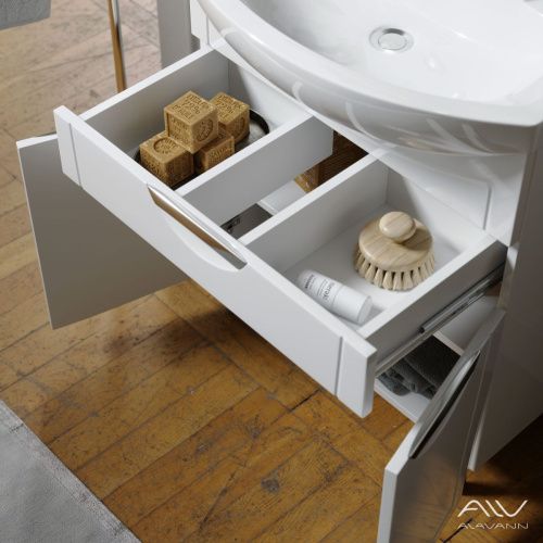 Тумба с раковиной Alavann Monaco ALV0983000 70х40 напольная цвет белый - фото 4