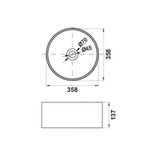 Раковина из сантехнического фарфора Melana 320357MG-805 40х40 накладная цвет серый без отверстий под смеситель - фото 2