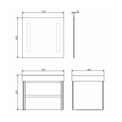 Тумба с раковиной Comforty Дублин 00004137103CF 80х50 подвесная цвет белый - фото 2