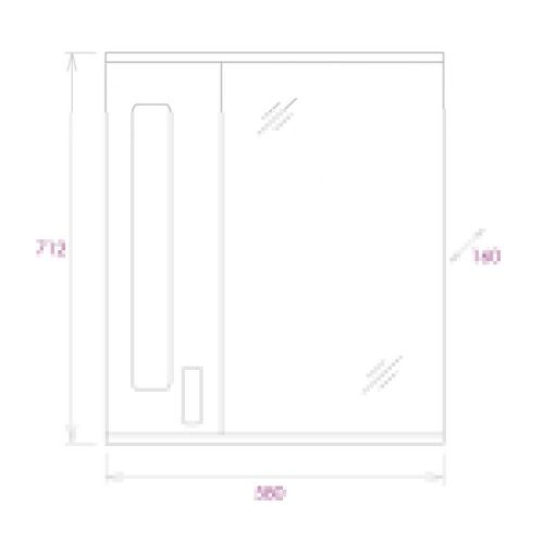 Зеркало-шкаф Onika Кристалл 205817 60х70 подвесной цвет белый - фото 3