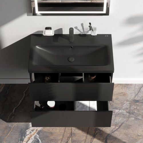 Тумба под раковину Am.Pm Gem M90FHX07522BM 80х40 подвесная цвет черный - фото 3