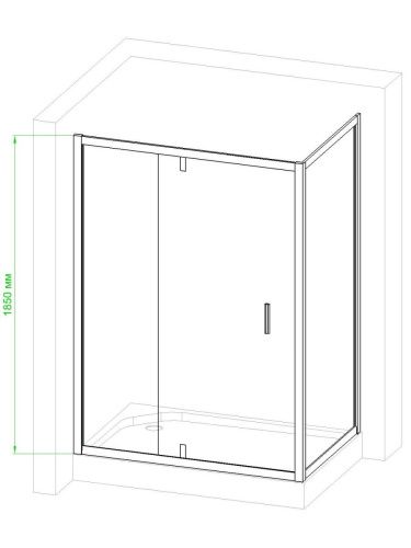 Душевой уголок Royal Bath HV RB8140HV-C-CH 140х80 стекло рифленое профиль хром без поддона - фото 3