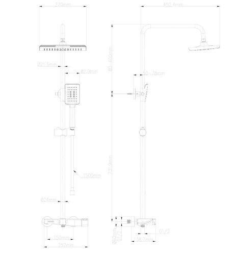 Душевая стойка Wonzon & Woghand WW-AE33110-MW настенная цвет белый - фото 2