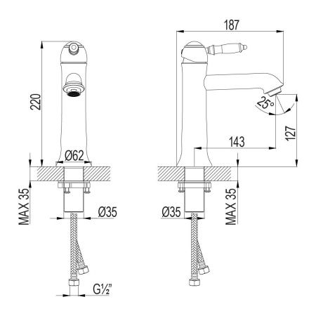 Смеситель LeMark Villa LM4837C на раковину хром