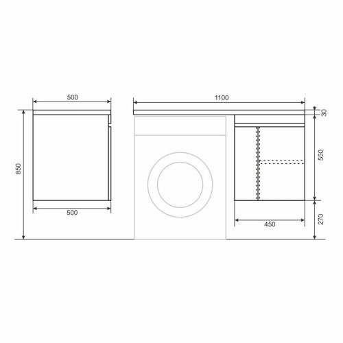 Тумба под раковину Uperwood Magenta 5930205160 50х50 подвесная цвет белый - фото 2