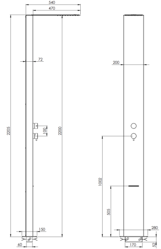 Душевая панель Remer 331SS напольная цвет хром - фото 2