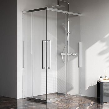 Душевой уголок Am.Pm Func W84G-403-12080-MТ 120х80 стекло прозрачное профиль хром без поддона