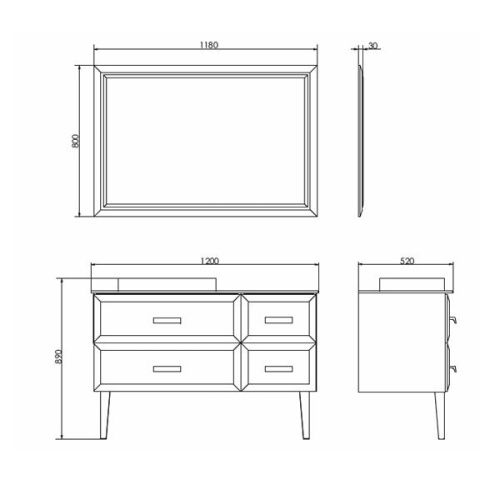 Зеркало Comforty Империя 00004143506CF 120х80 подвесное - фото 2