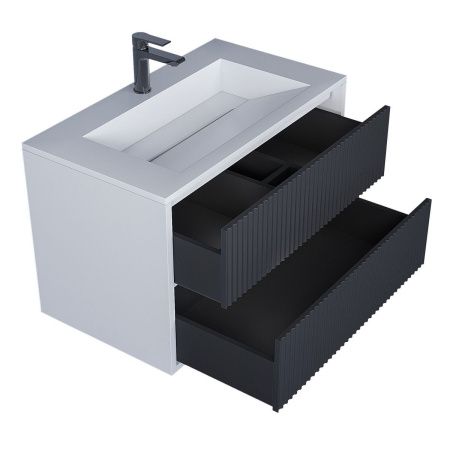 Тумба под раковину Uperwood Next Premium 3930205155 80х50 подвесная цвет серый/белый