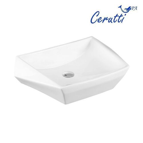 Раковина из сантехнического фарфора Cerutti SPA CR7065 60х40 накладная цвет белый без отверстий под смеситель - фото 4