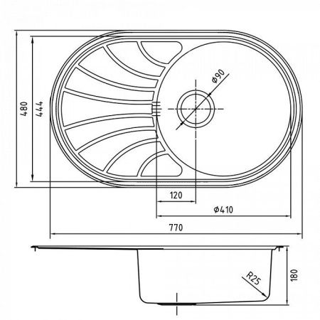 Кухонная мойка Iddis Suno SUN77SDi77 75х50 цвет серый поверхность глянцевая