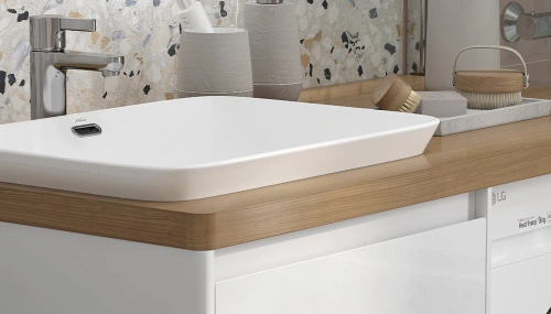 Раковина из сантехнического фаянса CeramaLux 78444 60х40 встраиваемая цвет белый без отверстий под смеситель - фото 5