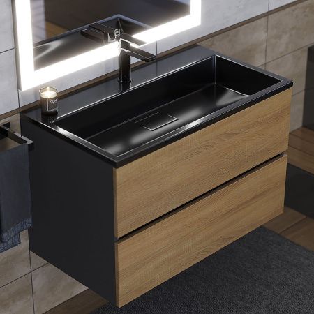 Тумба под раковину Uperwood Barsa 293020539 80х50 подвесная цвет коричневый