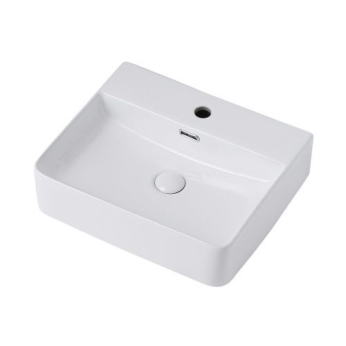 Раковина керамическая Abber RECHTECK AC2203 50х40 накладная цвет белый 1 отверстие под смеситель - фото 2