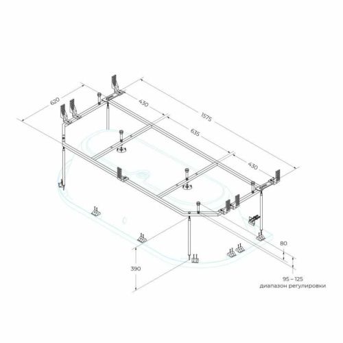 Каркас для ванны Cezares METAURO METAURO-MF - фото 2