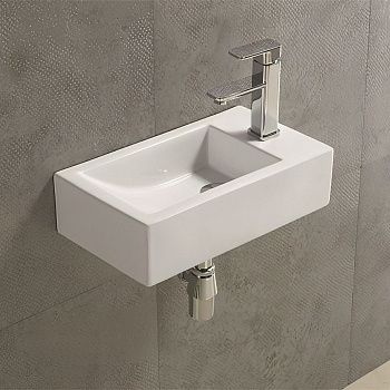 Раковина керамическая Art&Max AM-4849-L 50х30 подвесная цвет белый