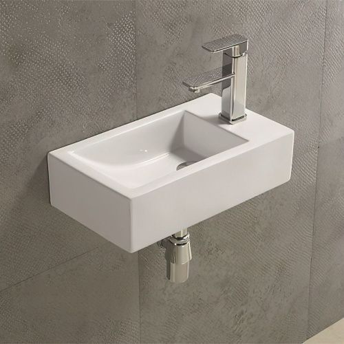 Раковина керамическая Art&Max AM-4849-L 50х30 подвесная цвет белый