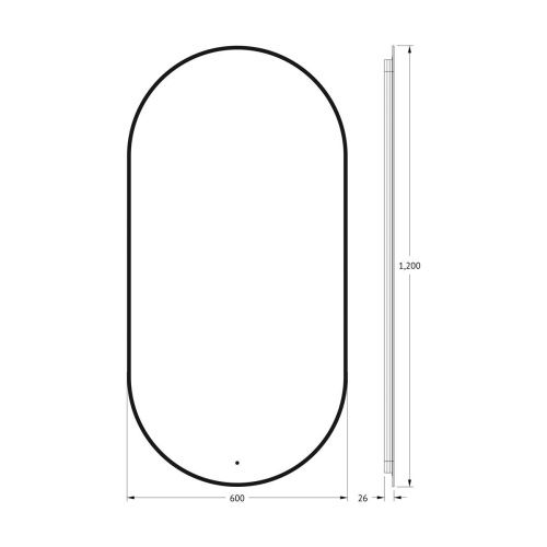 Зеркало с подсветкой Defesto AURA DF 2936R 60х120 подвесное - фото 2