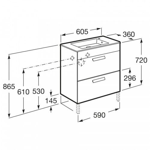 Тумба под раковину Roca Debba ZRU9302708 60х40 напольная цвет белый - фото 3