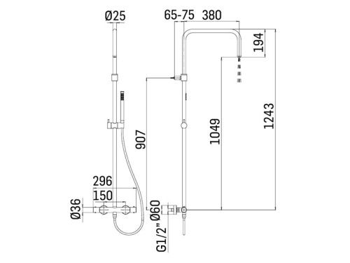 Смеситель для душа Mamoli Tuttodunpezzo 37170000002A настенный нержавеющая сталь - фото 3