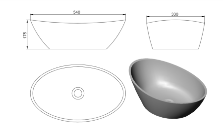 Раковина из искусственного камня Holbi EUROPE 1.02.005.11.1 50х30 накладная цвет белый без отверстий под смеситель