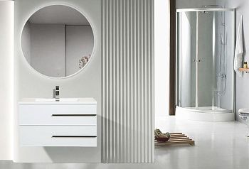 Тумба с раковиной Parly Bella Bella90 90х50 подвесная цвет белый