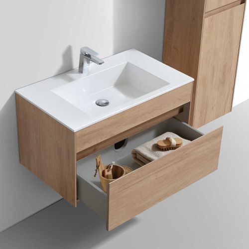 Тумба под раковину Vincea Chiara VMC-2C800NO 80х50 подвесная цвет коричневый