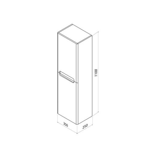 Шкаф-пенал Iddis Edifice EDI35W0i97 40х110 подвесной цвет белый - фото 4