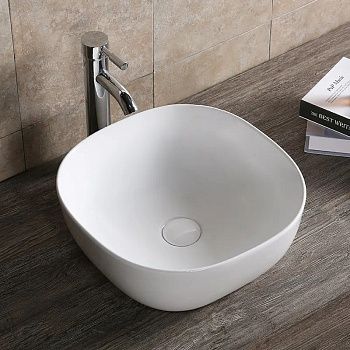 Раковина из сантехнического фарфора Cerutti SPA CR0077 40х40 накладная цвет белый без отверстий под смеситель